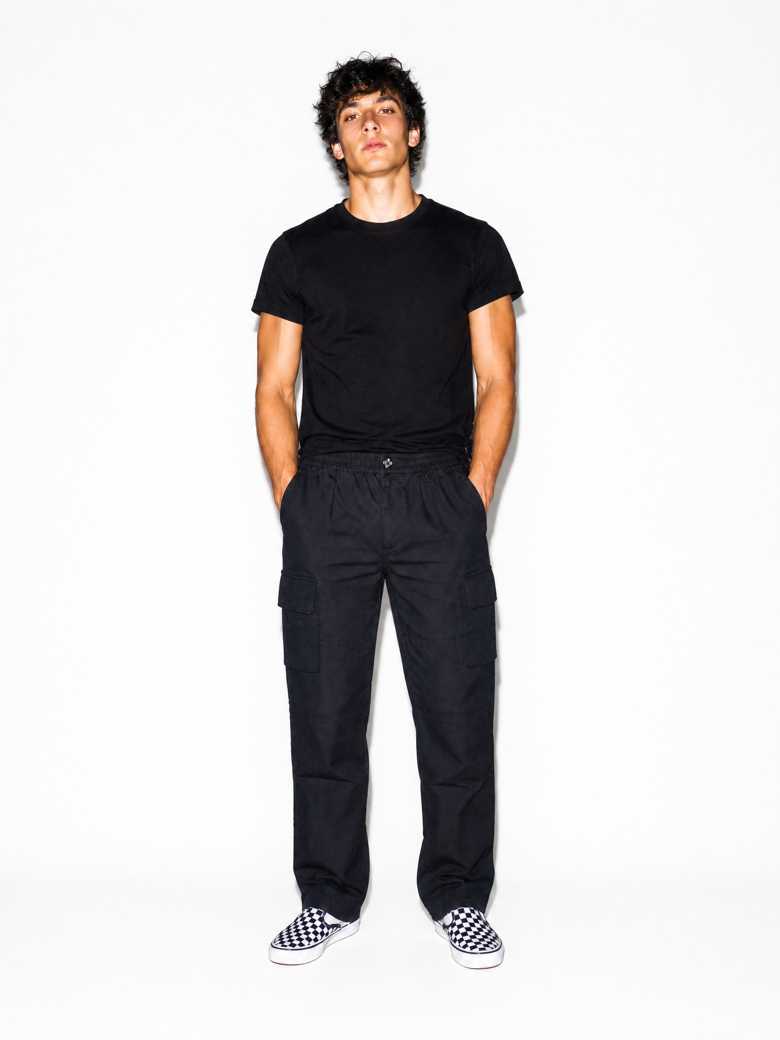 BLACK CARGO PANTS