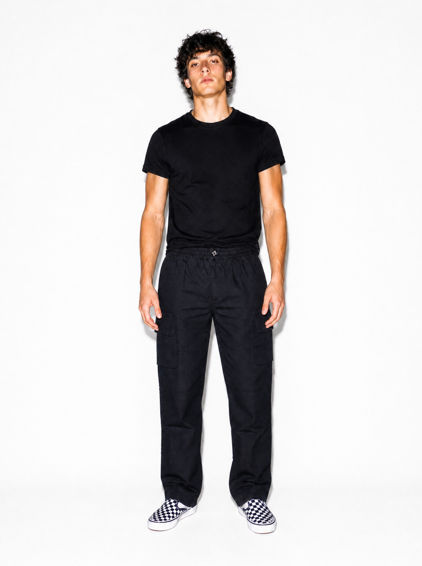 BLACK CARGO PANTS