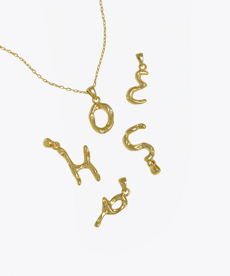 Hammered Initial Pendant Necklace