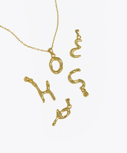 Hammered Initial Pendant Necklace