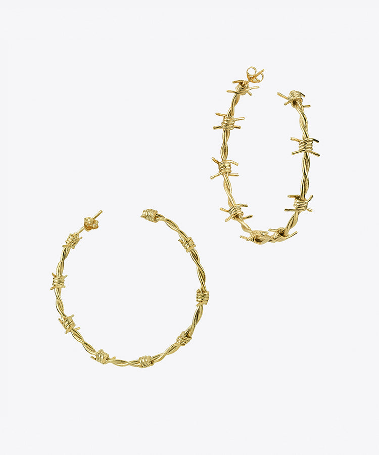 Barbed Wire Hoop Earrings