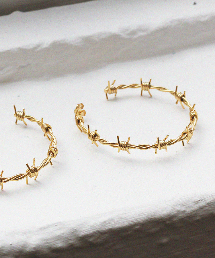 Barbed Wire Hoop Earrings