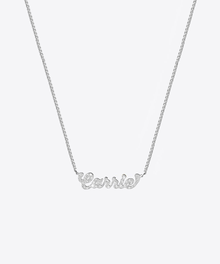 The City Nameplate Necklace | 14kt Gold & Diamonds