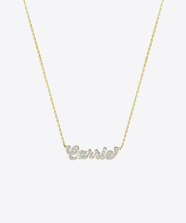 The City Nameplate Necklace | 14kt Gold & Diamonds