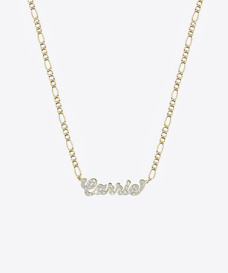 The City Nameplate Necklace | 14kt Gold & Diamonds