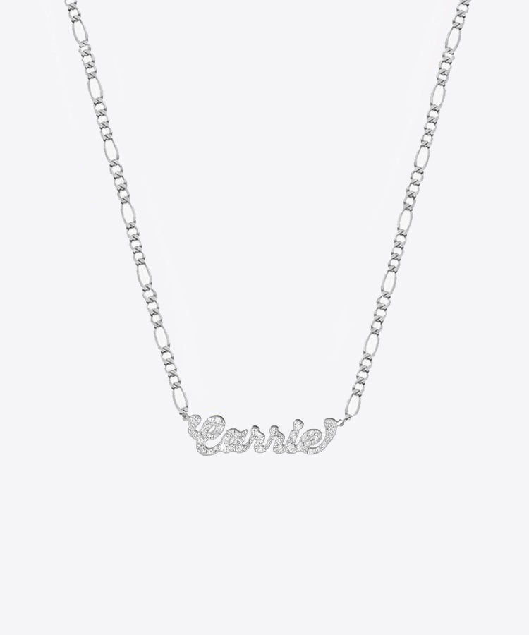 The City Nameplate Necklace | 14kt Gold & Diamonds