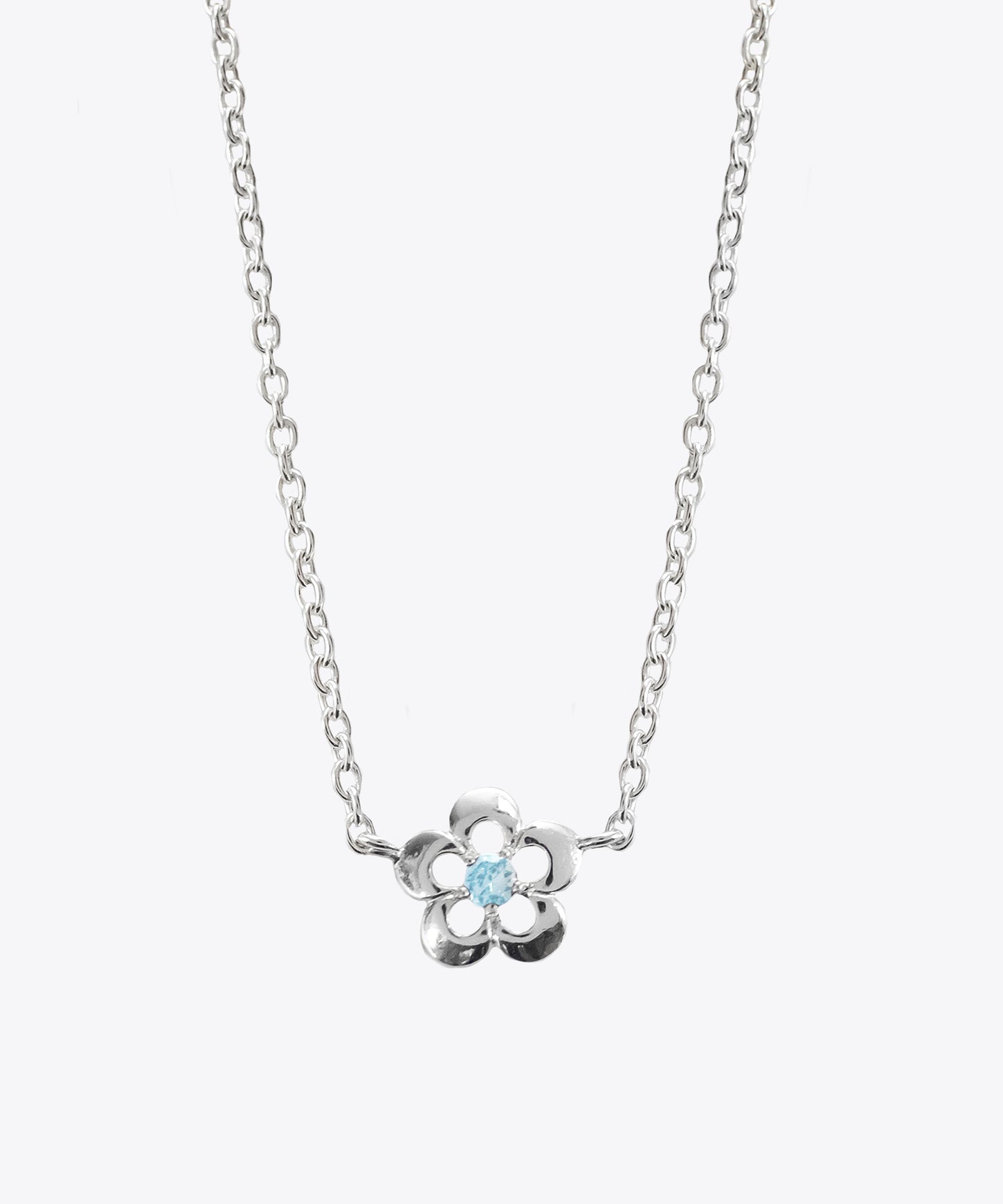 Aquamarine Cutout Daisy Necklace