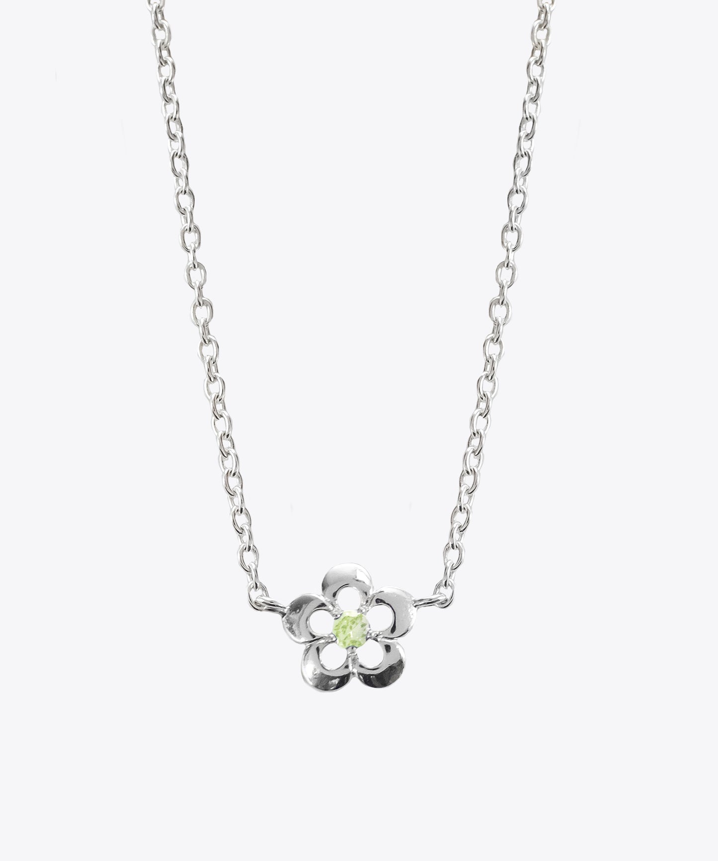 Peridot Cutout Daisy Necklace