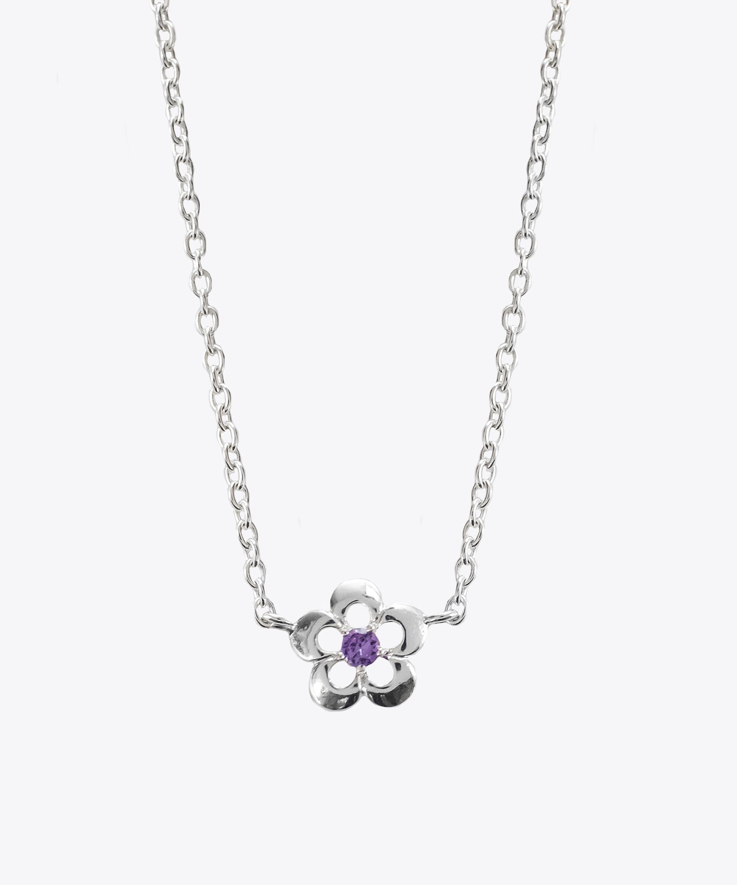 Amethyst Cutout Daisy Necklace