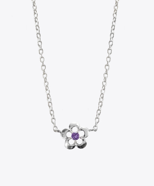 Amethyst Cutout Daisy Necklace