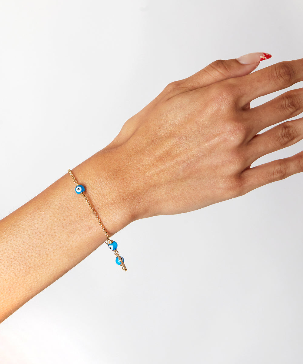 Evil Eye Simple Blue Charm Bracelet/Anklet