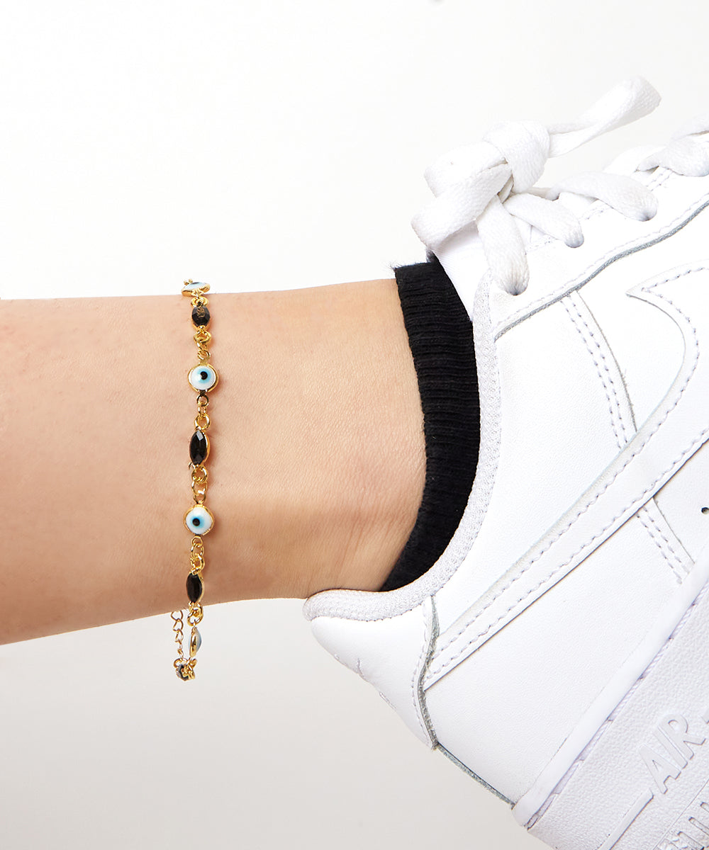 Evil Eye White Charm Bracelet/Anklet