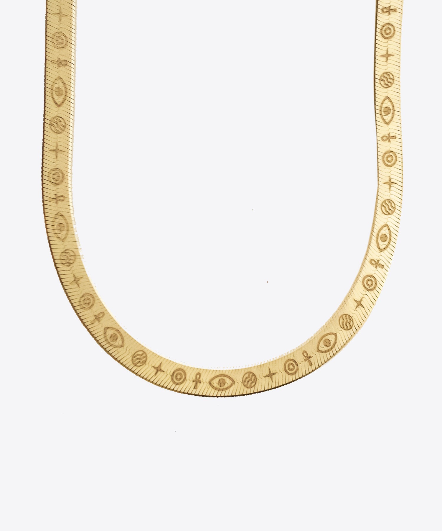 SHAMI - 
        
          
            Eye & Ankh Herringbone Chain Necklace