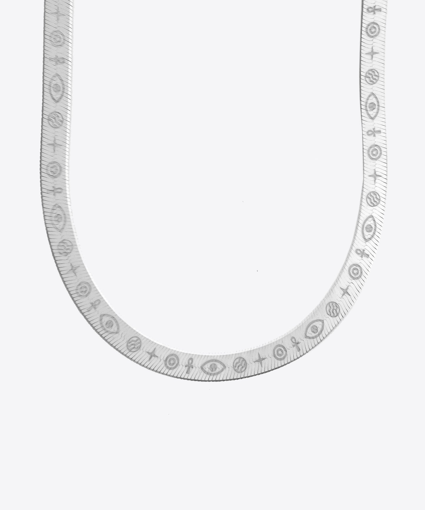 Eye & Ankh Herringbone Chain Necklace