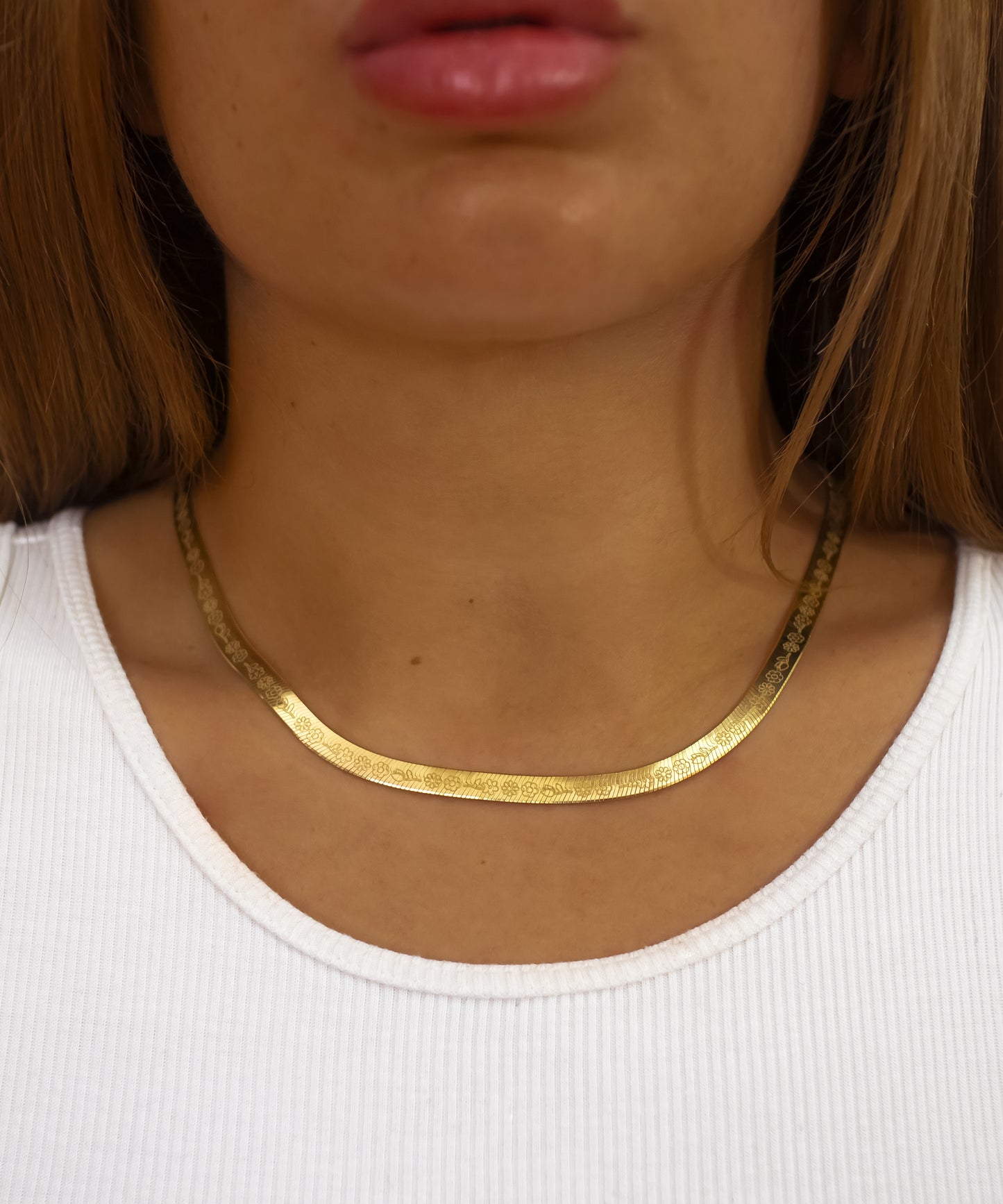 Flower Garden Herringbone Chain Necklace