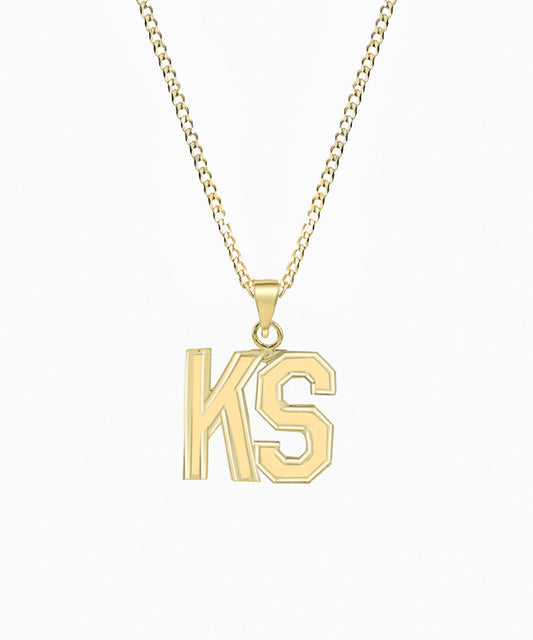 Jersey Initial Nameplate Necklace
