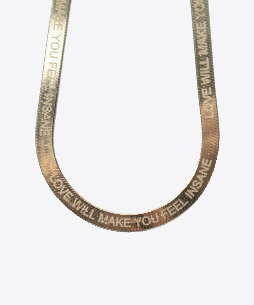 SHAMI Jewelry - Love Will Make You Feel Insane Herringbone Chain Necklace