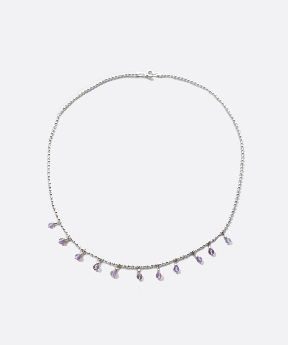 SHAMI - 
        
          
            Tiny Beaded Lavender Drop Necklace