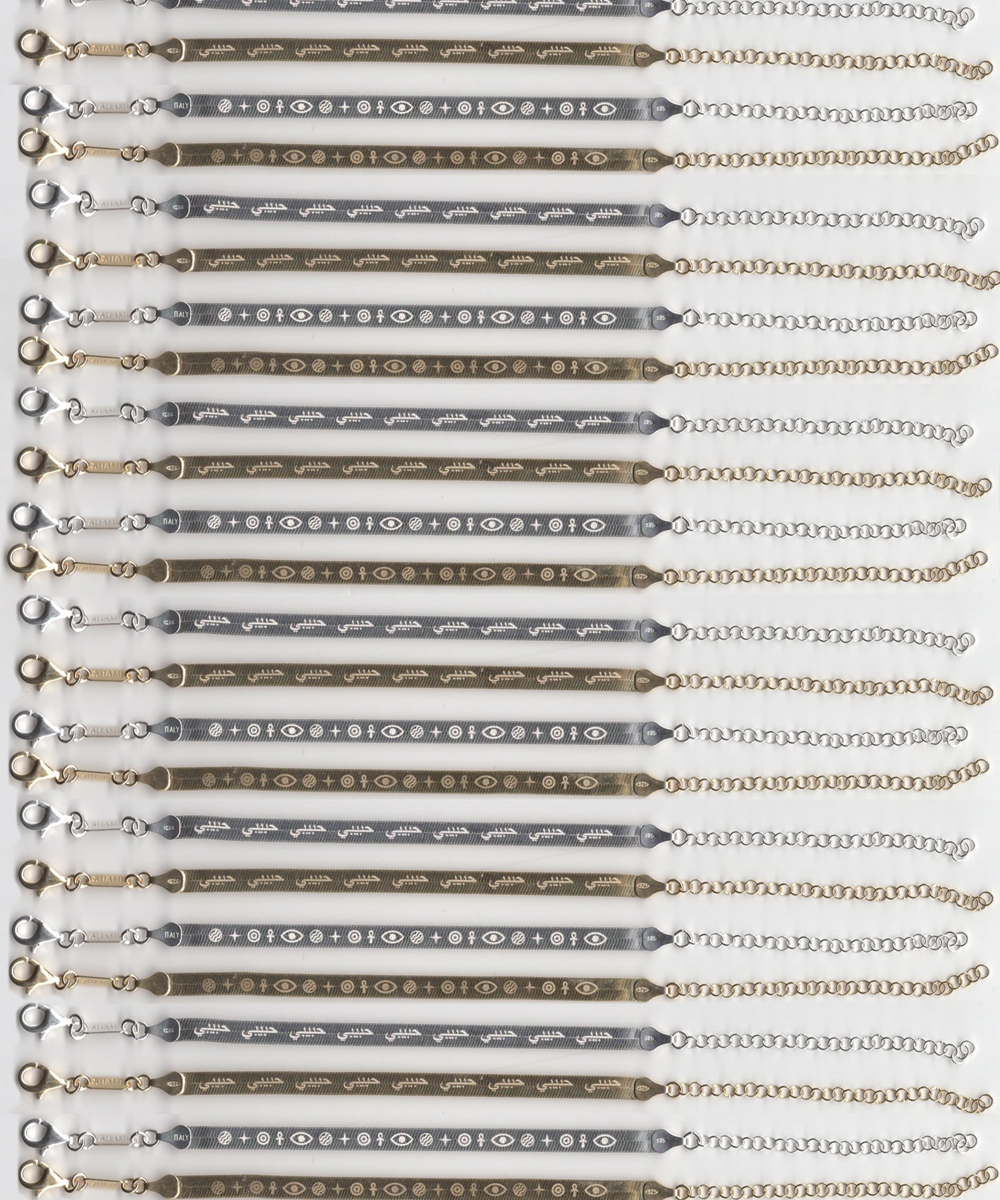 Eye & Ankh Herringbone Chain Bracelet/Anklet