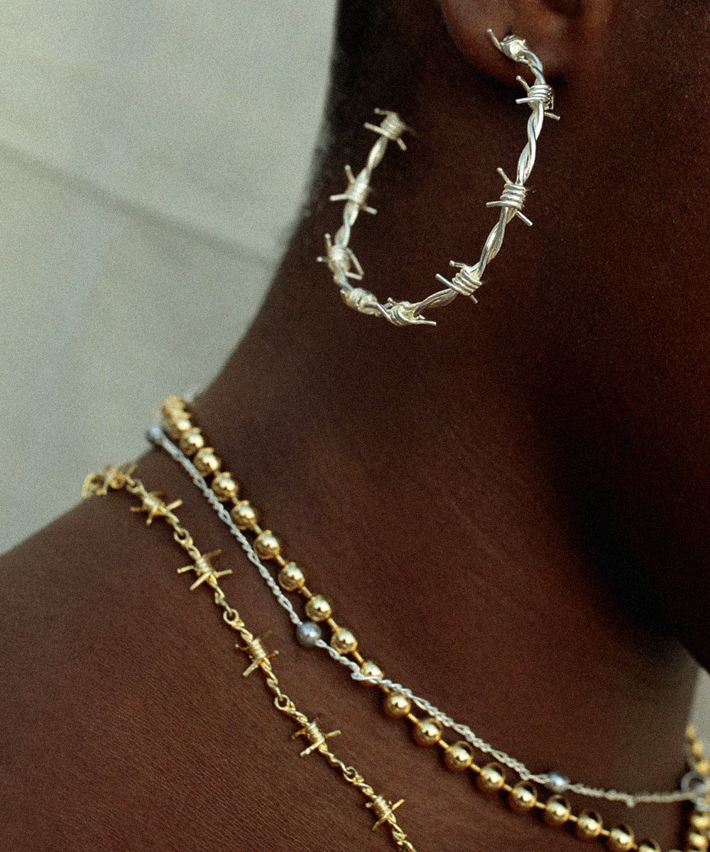 Barbed Wire Hoop Earrings