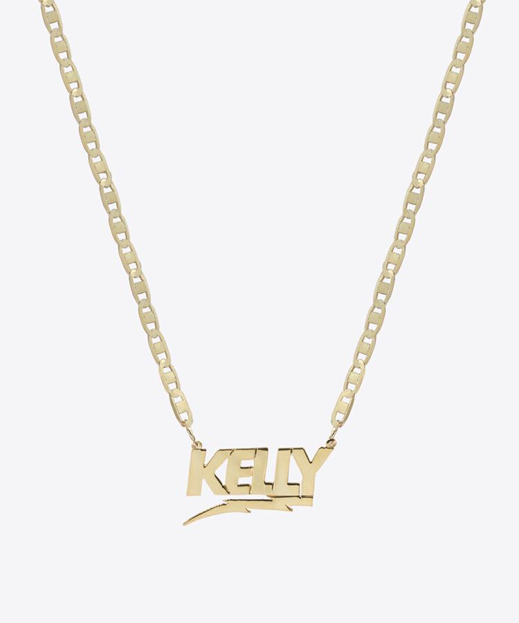 Herringbone necklace clearance with name plate