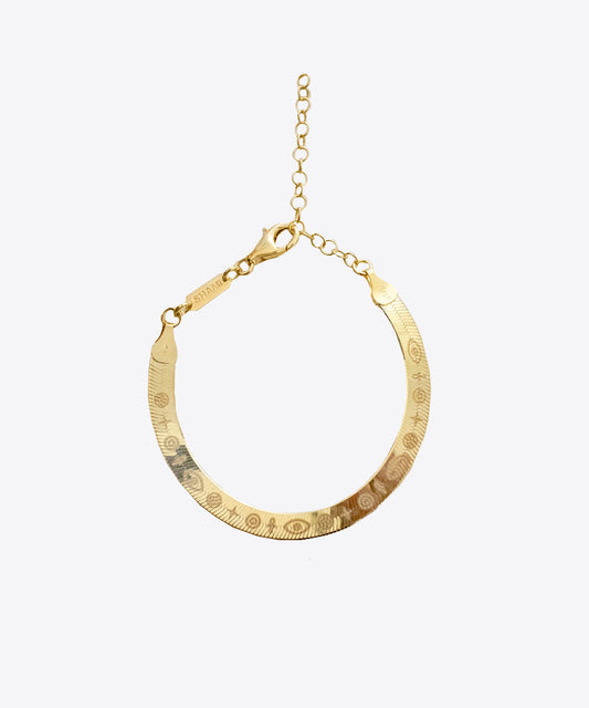 Eye & Ankh Herringbone Chain Bracelet/Anklet