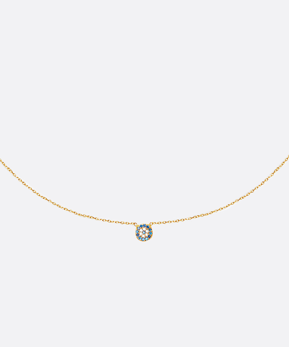 DAINTY EVIL EYE STONE NECKACE