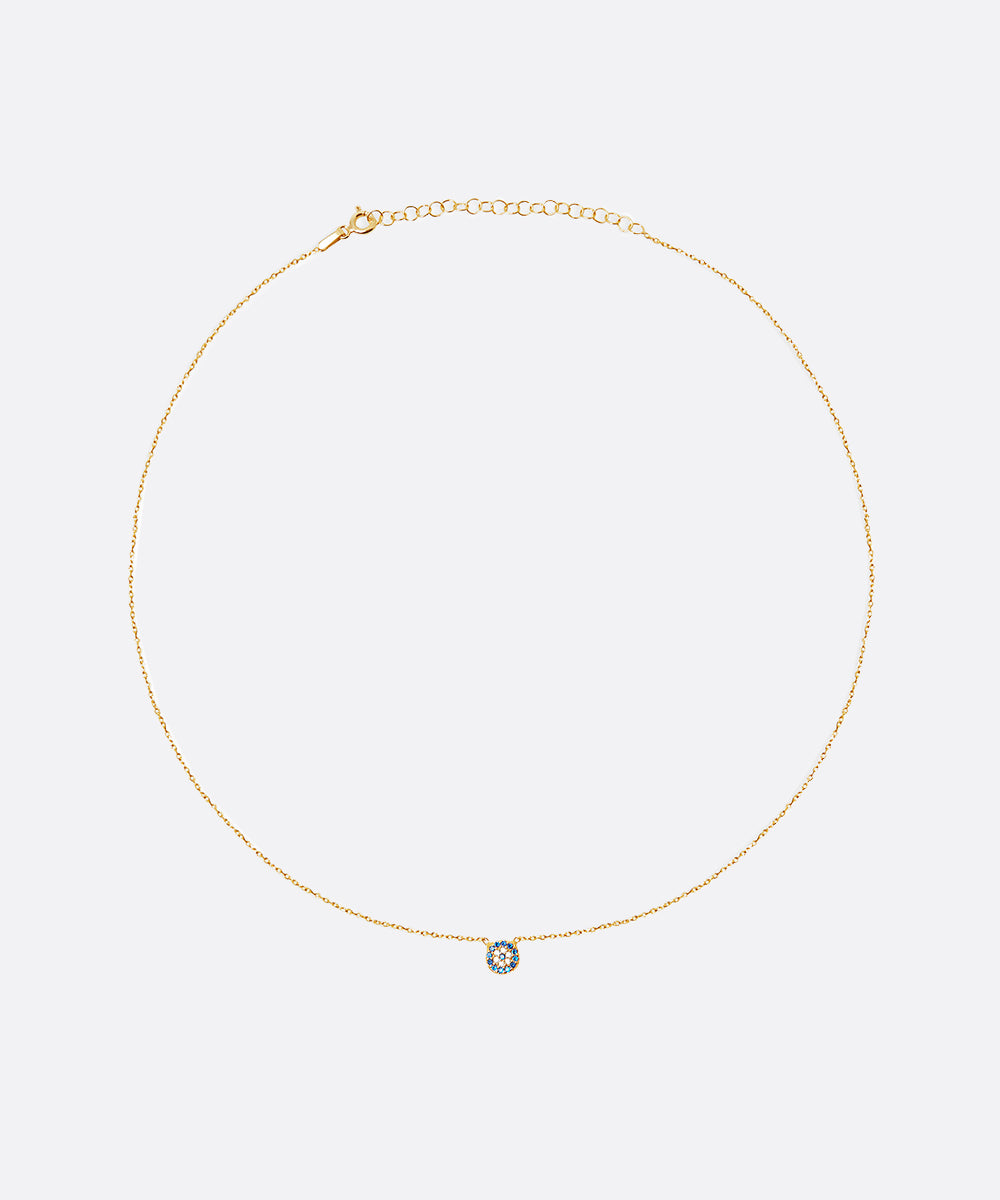 DAINTY EVIL EYE STONE NECKACE