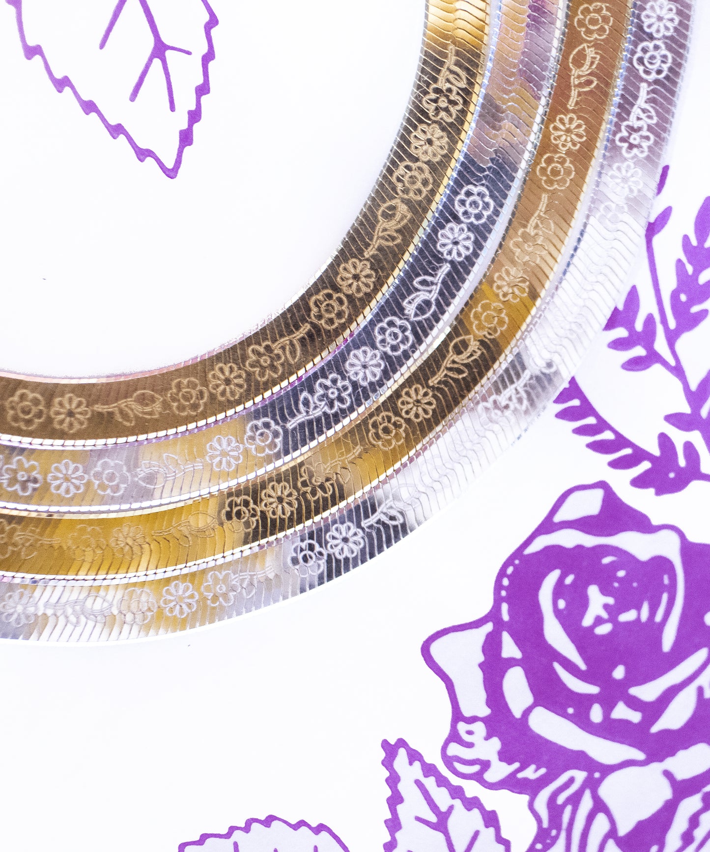 Flower Garden Herringbone Chain Necklace