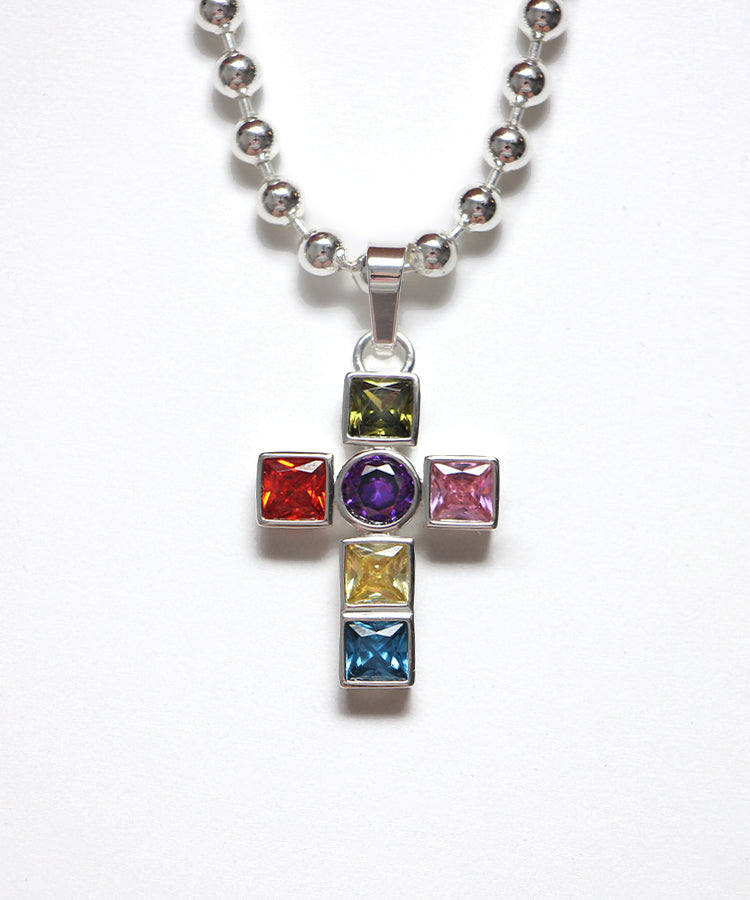 The Leadlight Cross Ball Chain Necklace