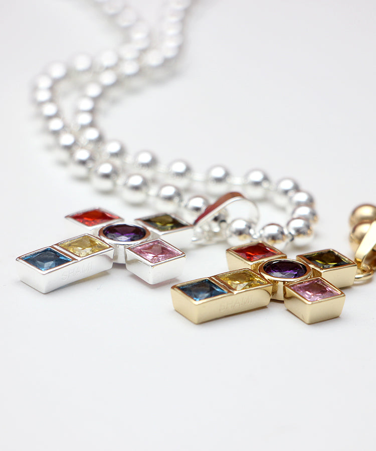 The Leadlight Cross Ball Chain Necklace