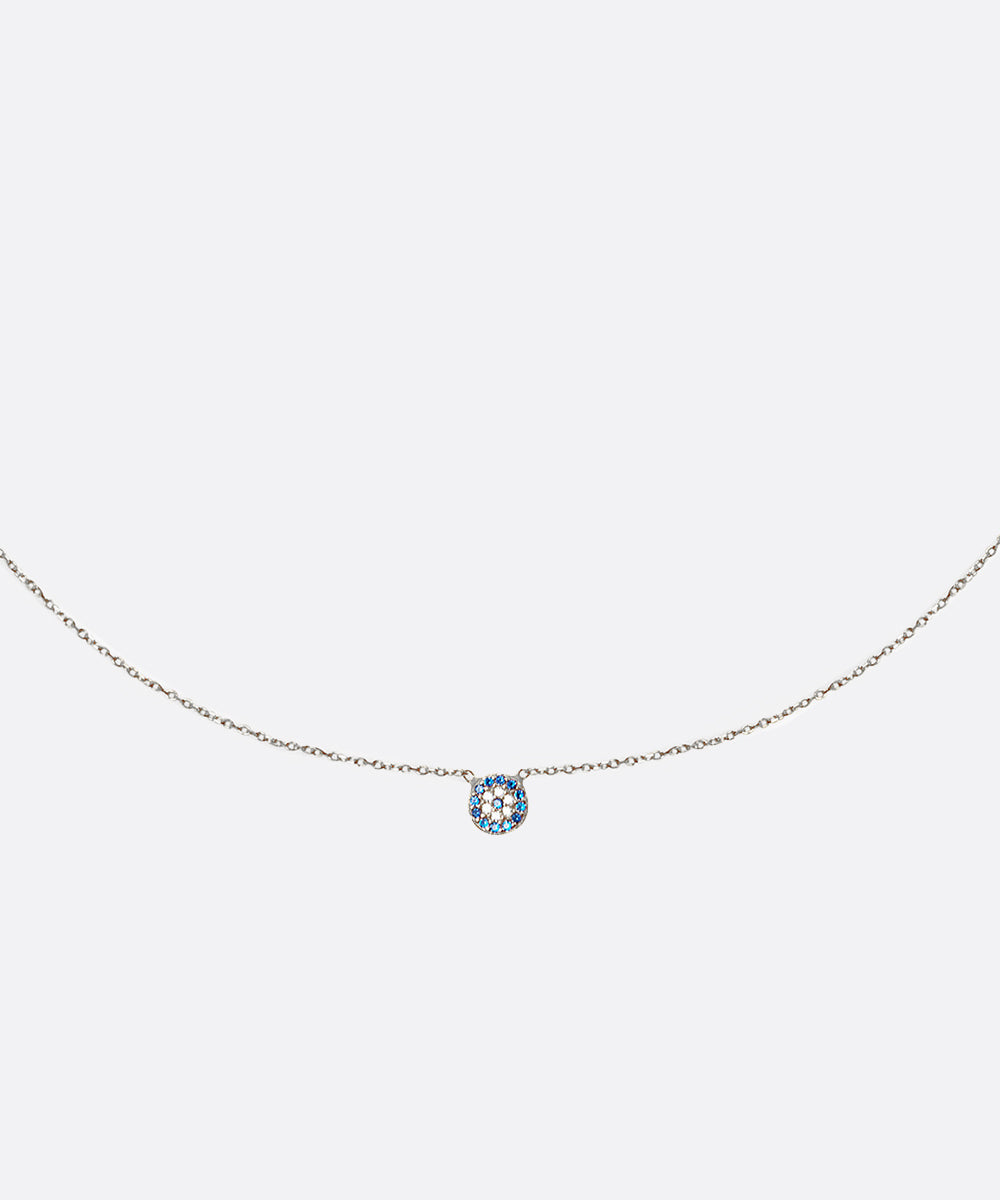 DAINTY EVIL EYE STONE NECKACE