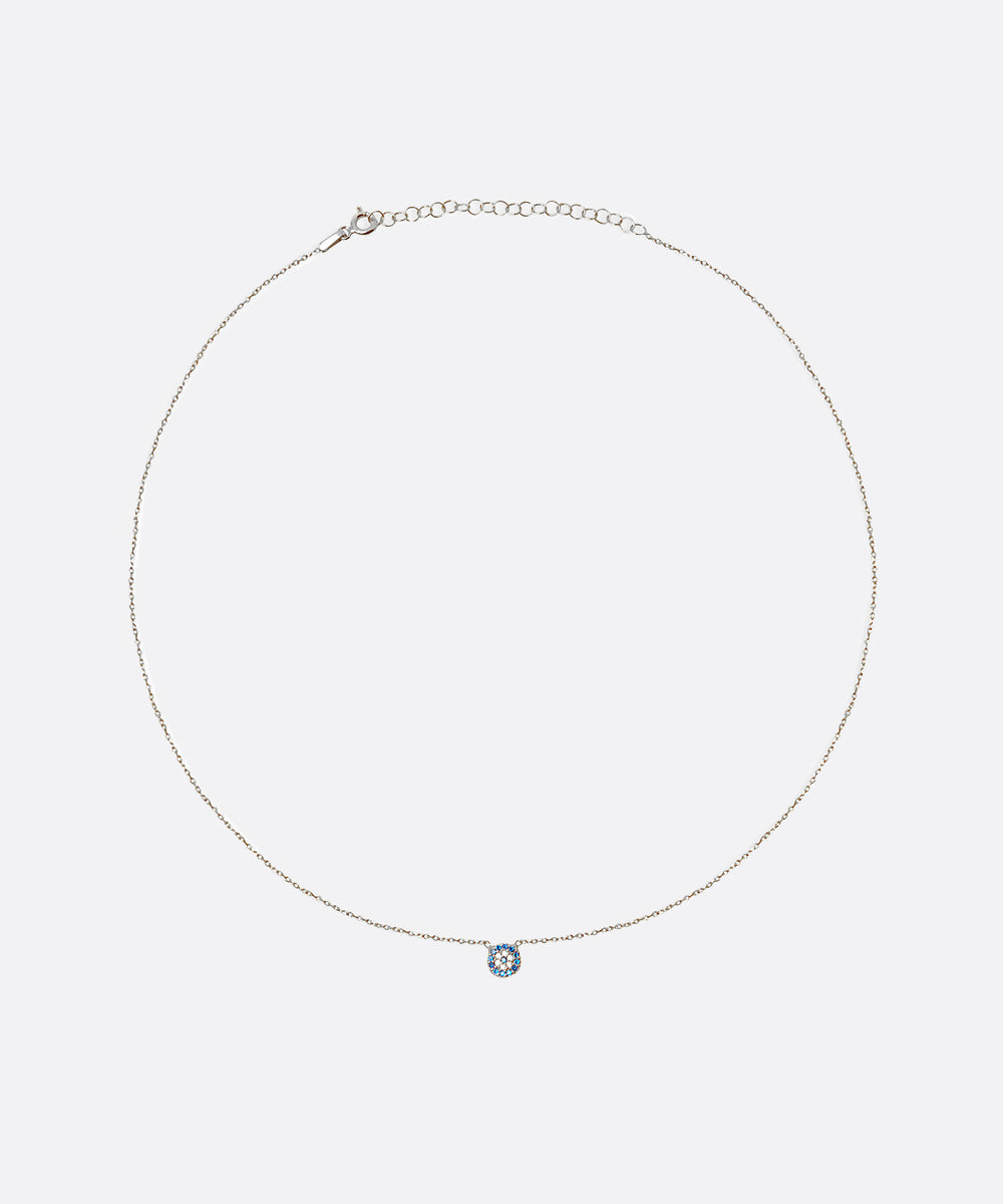 DAINTY EVIL EYE STONE NECKACE