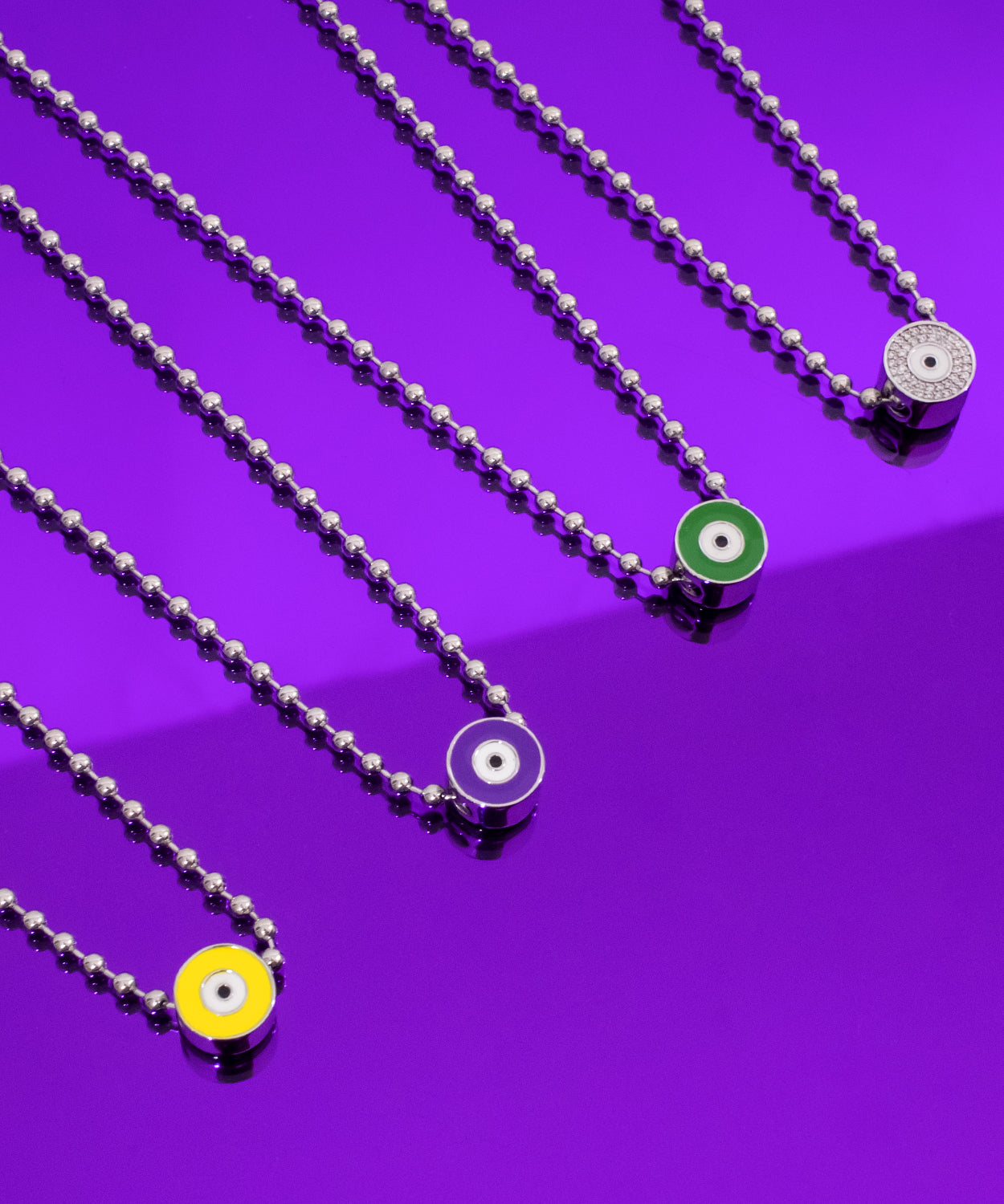 Astor Purple Enamel Evil Eye Necklace