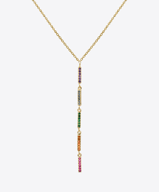 Rainbow Bar Drop Necklace