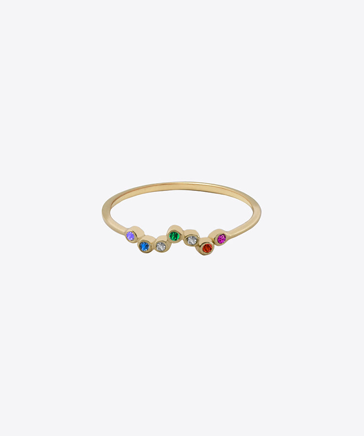 SHAMI Jewelry - Rainbow Cluster Dainty Ring