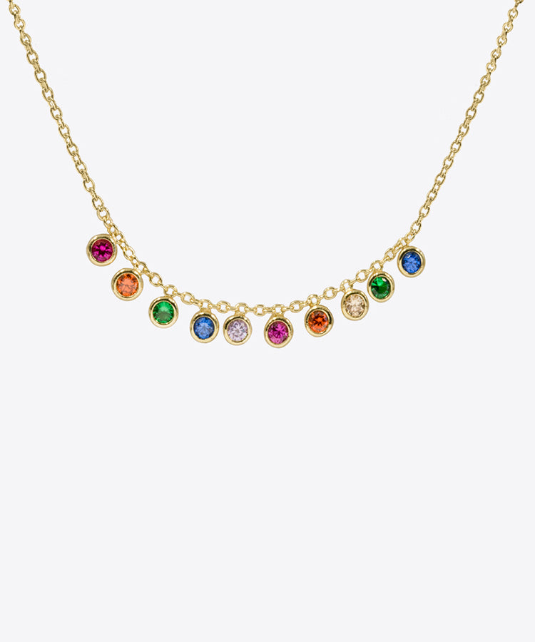 Rainbow Dainty Dangle Necklace