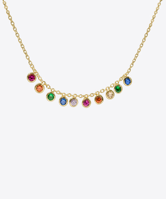 Rainbow Dainty Dangle Necklace