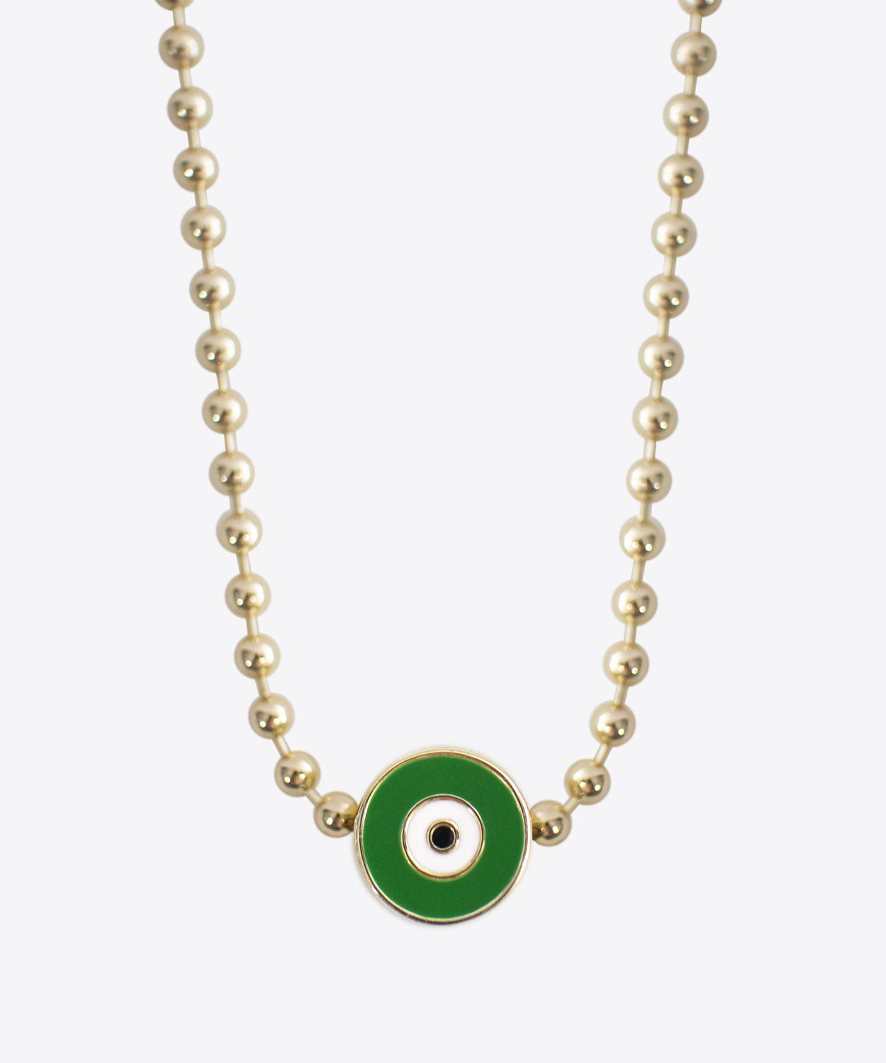 SHAMI Jewelry - Astor Green Enamel Evil Eye Necklace