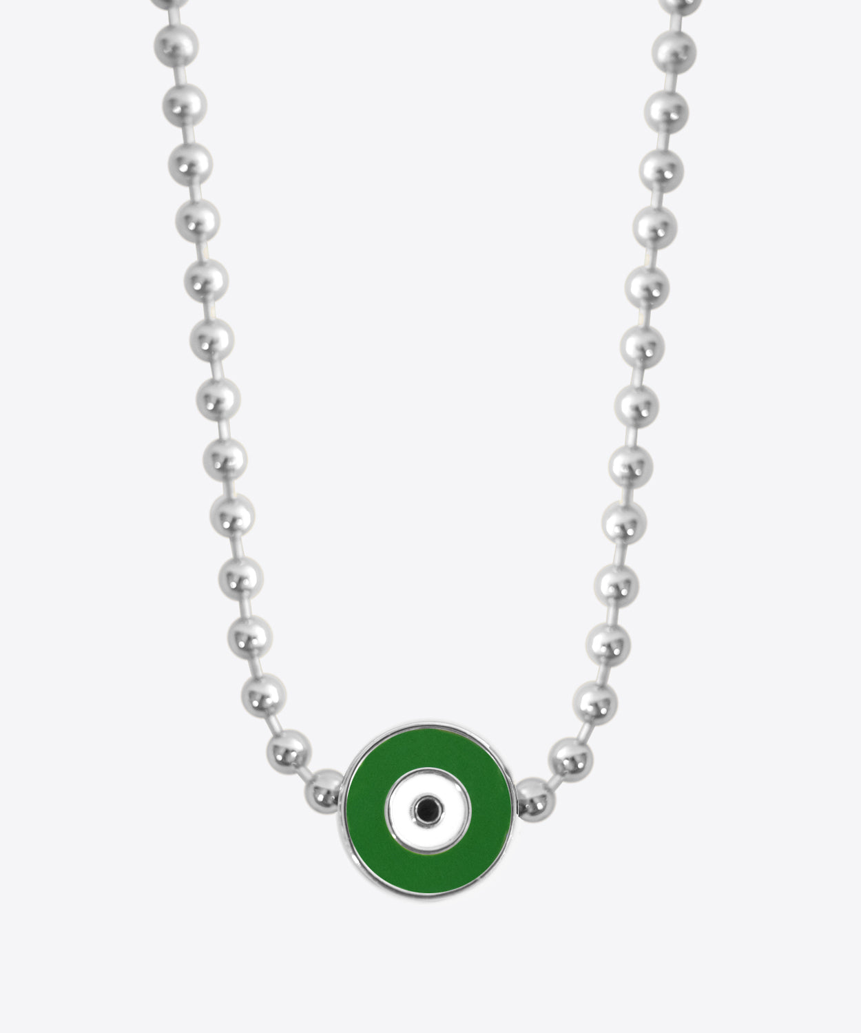 Astor Green Enamel Evil Eye Necklace