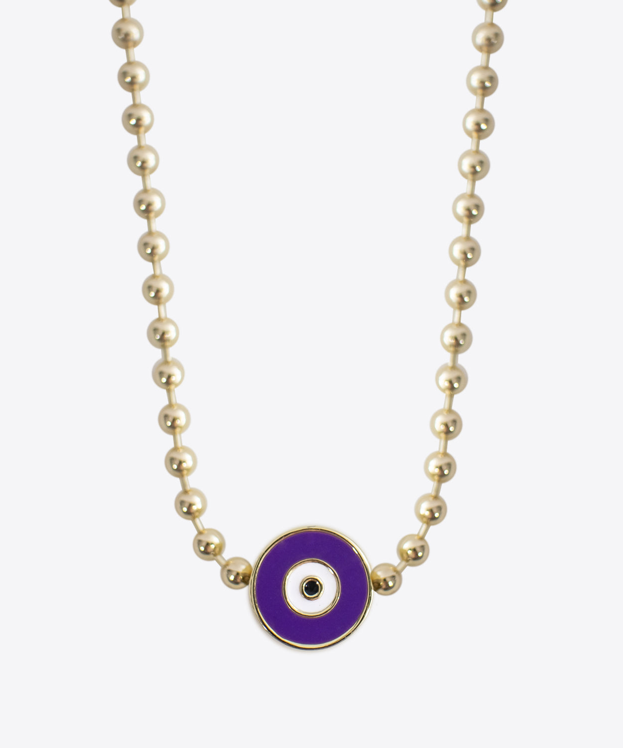 SHAMI Jewelry - Astor Purple Enamel Evil Eye Necklace