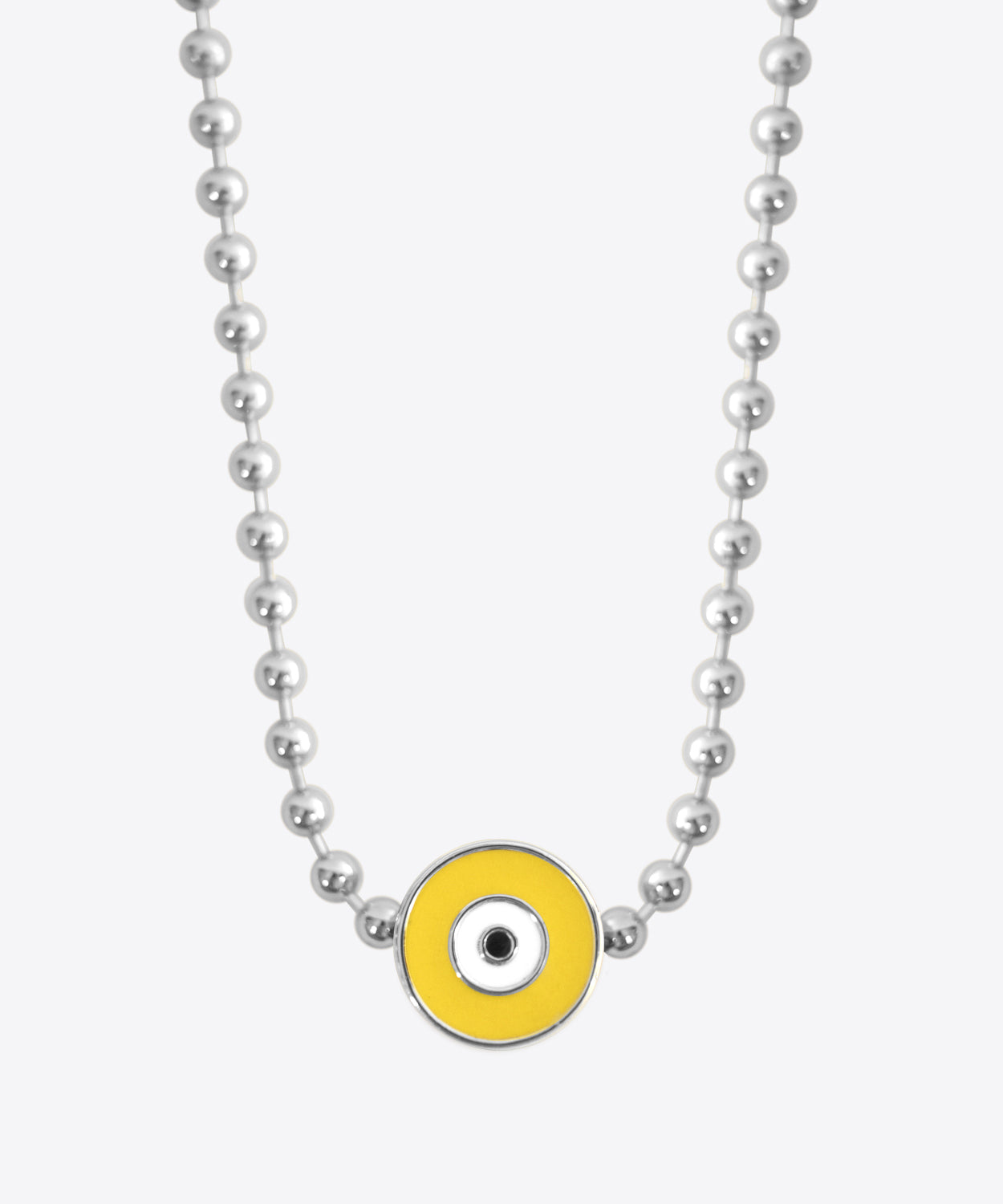 Astor Yellow Enamel Evil Eye Necklace