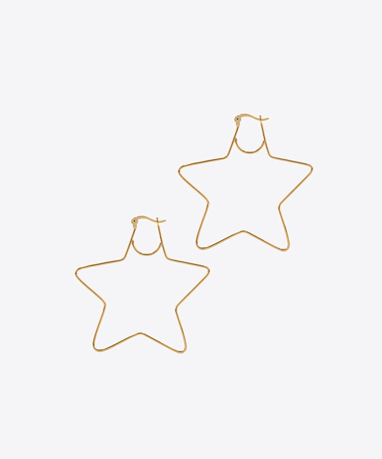Small Star Hoop Earrings