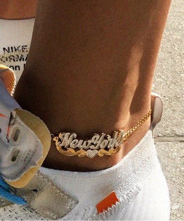 Prya Anklet Personalised ID Plate Anklet Chambers Beau Name