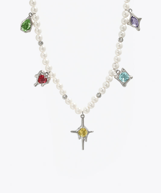 Gemstone Pearl Necklace