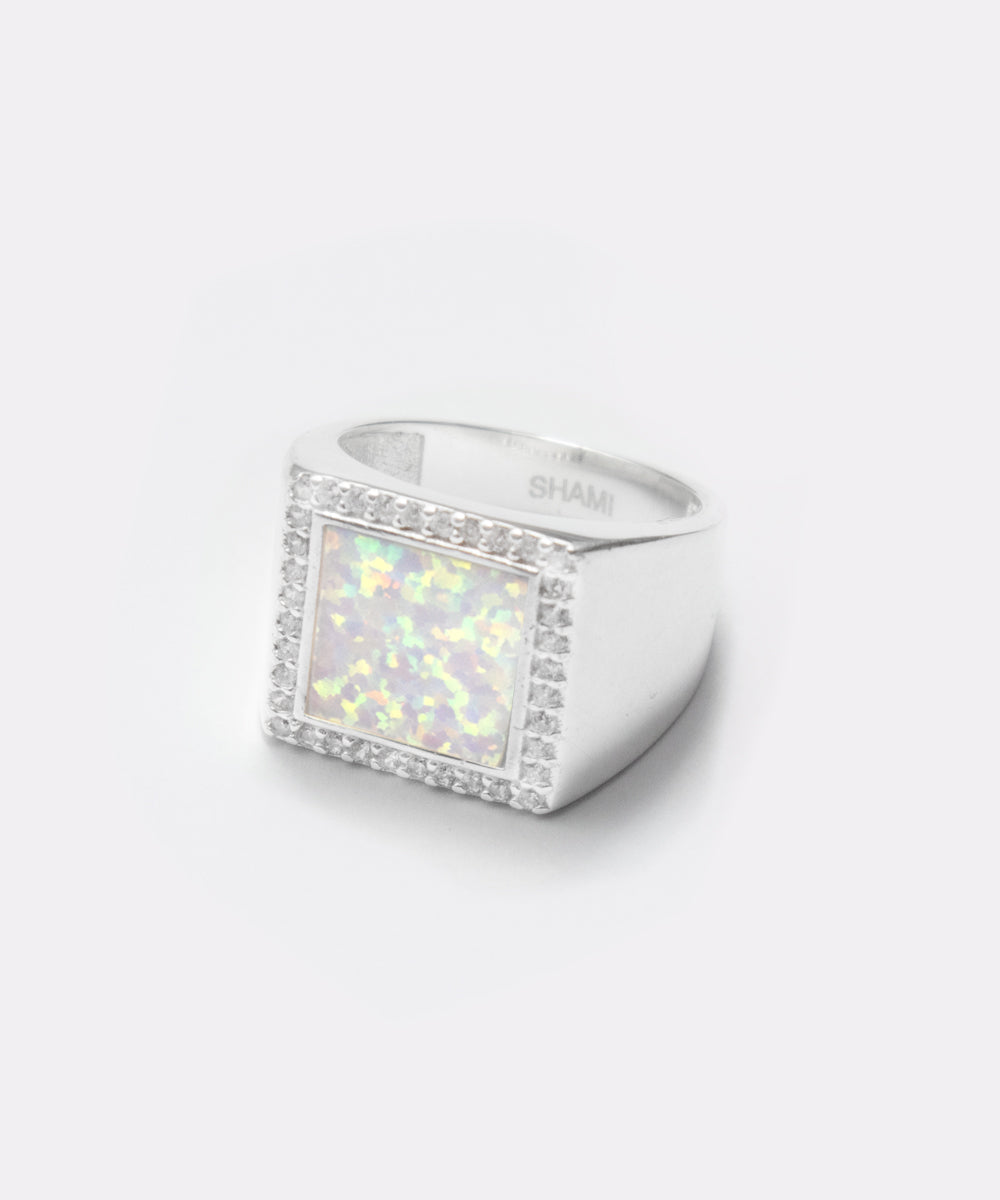 Amir Opal Square Signet Ring