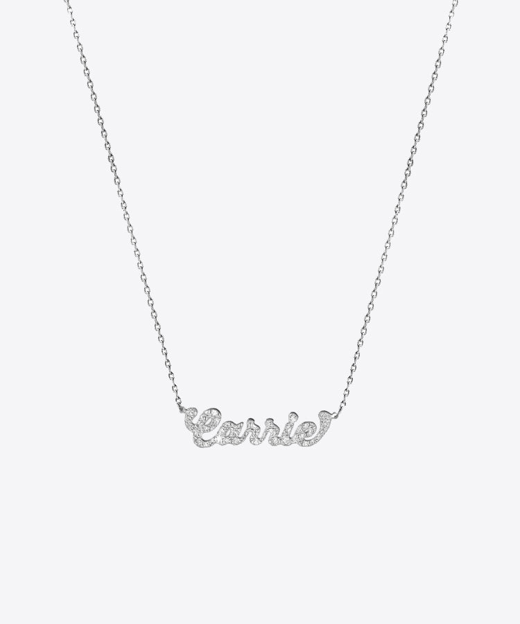 Name Necklace Solid 14k Gold nameplate necklace Personalized Brooklyn Style  | eBay