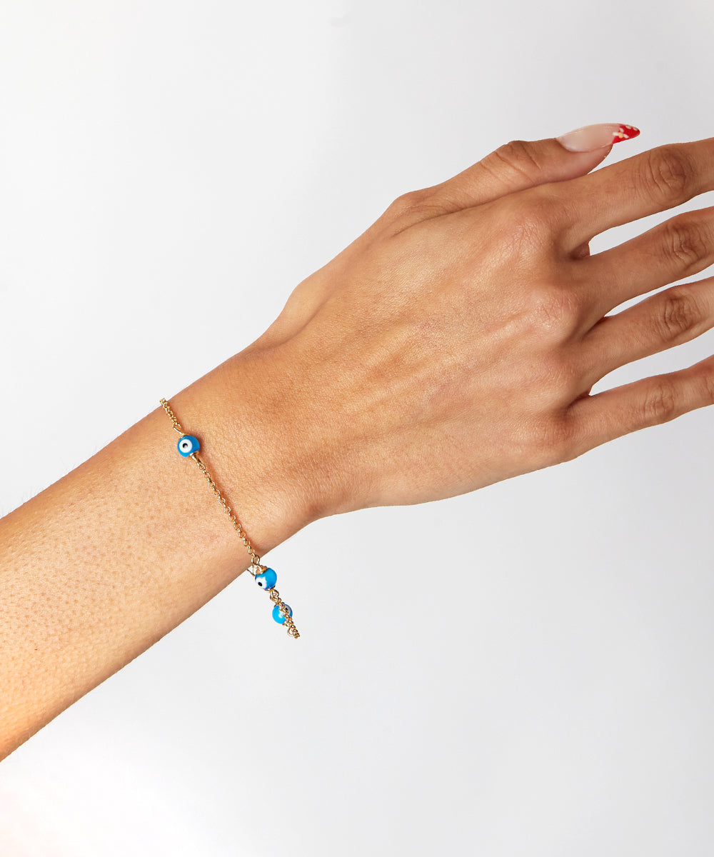 Mens Blue Crystal Power Bracelet | Mental Wellbeing & Balance | UK Handmade  Bracelets