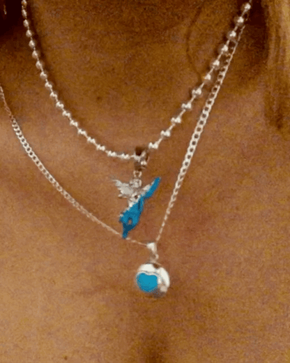 Heirloom Silver Turquoise Heart Locket Necklace