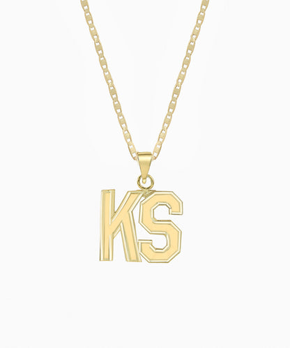 Jersey Initial Nameplate Necklace